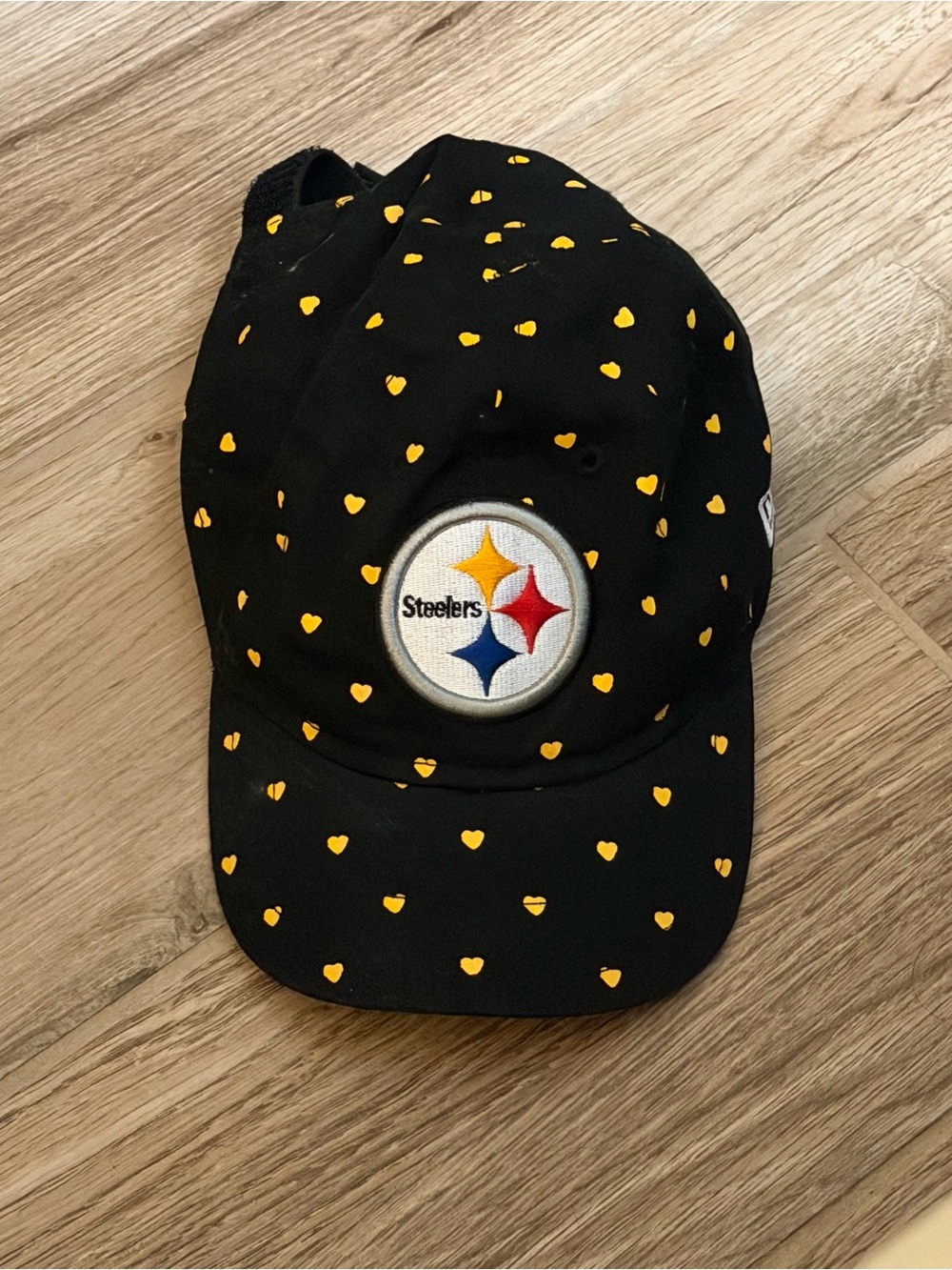 Girls Toddler Black Pittsburgh Steelers Hearts 9TWENTY Adjustable Hat NFL Cap